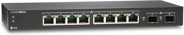 SonicWall SWS12-8 Managed Switch with 1YR 24x7 Dynamic Support